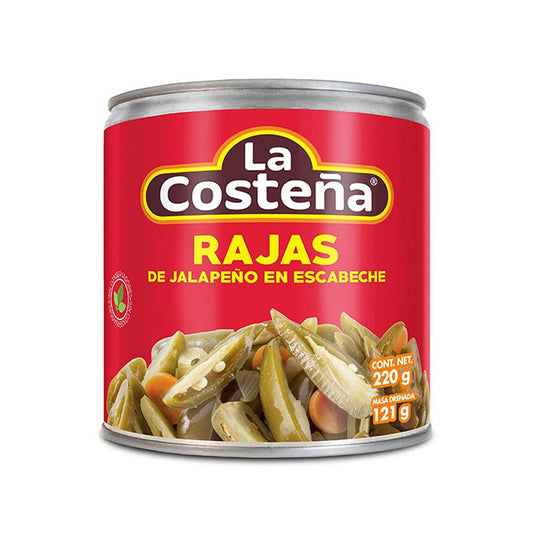 Chiles jalapeños en rajas La Costeña  220 g