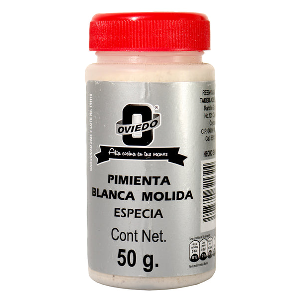 Sazonador pimienta blanca molida Oviedo 50 g