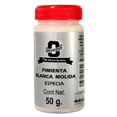 Sazonador pimienta blanca molida Oviedo 50 g