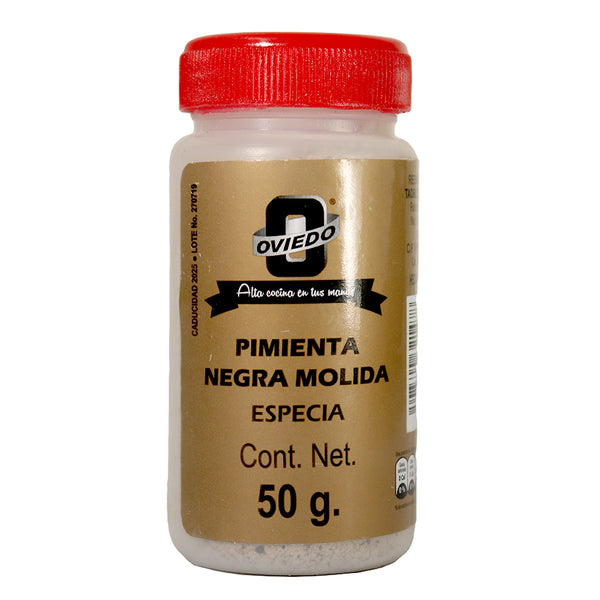 Sazonador pimienta negra molida Oviedo 50 g