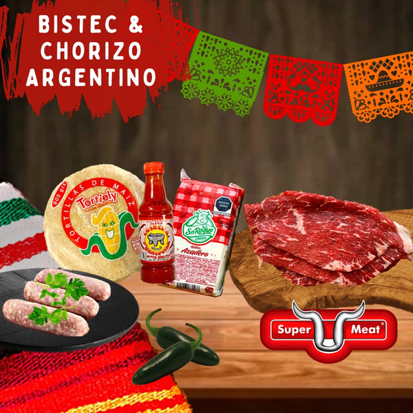 Paquete 3 Bistec para asar y Chorizo Argentino